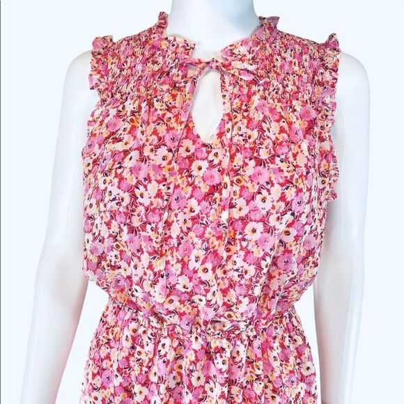 Gypsies & Moondust Floral Mini Dress Cottagecore Summer Sleeveless Womens Pink - Picture 3 of 12